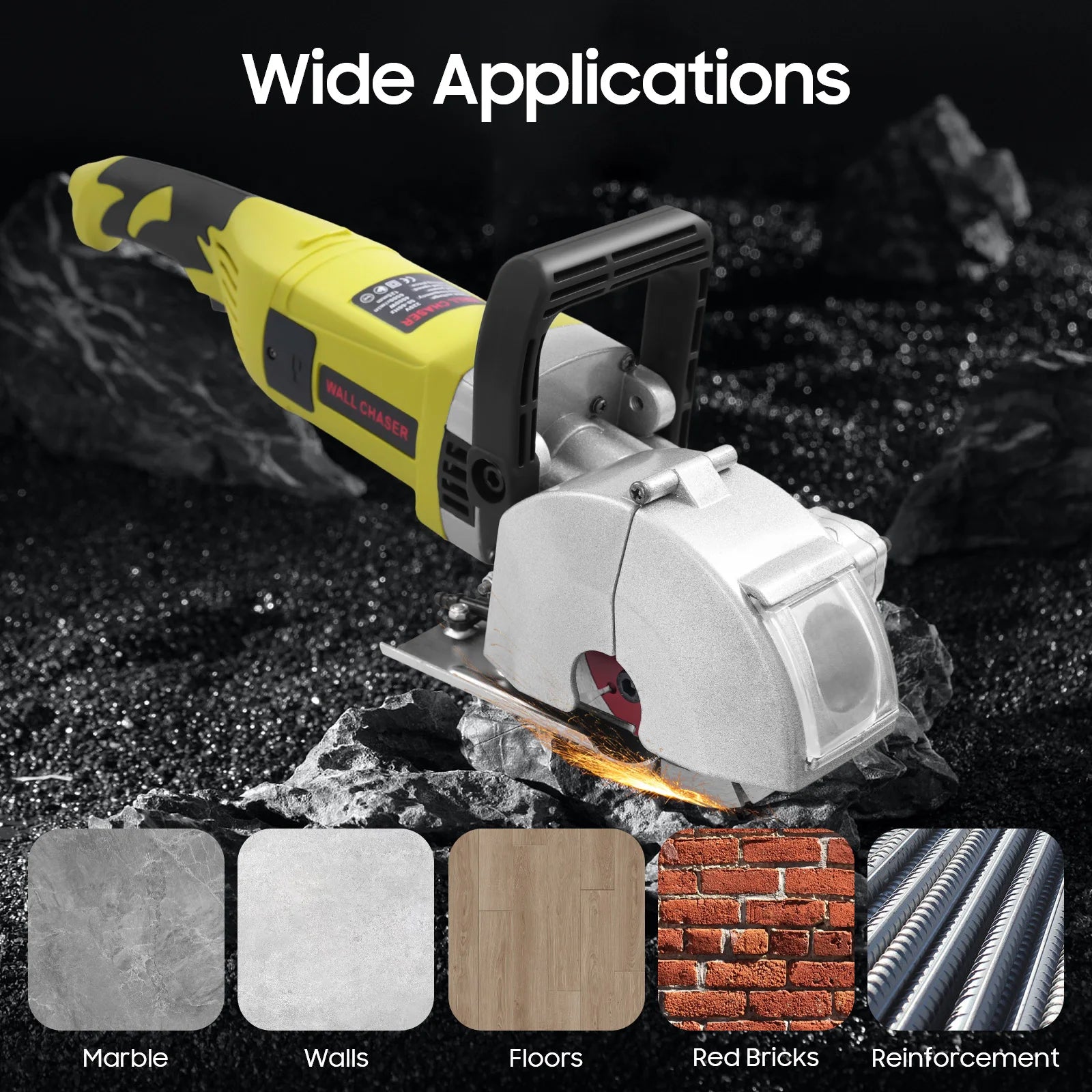 4000W Electric Wall Slotting Machine Circular Saw Concrete Cutter Brick Slot Cutter Groove Cutting Wall Chaser 4.76 IN 220V