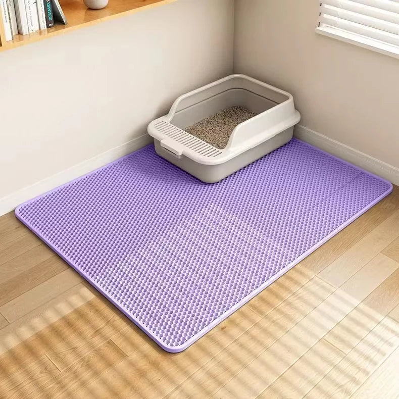 EVA Waterproof Pet Cat Litter Mat Double Layer Pet Litter Box Mat for Cat Non-slip Toilet Pad Washable Bed Mat Cat Accessories