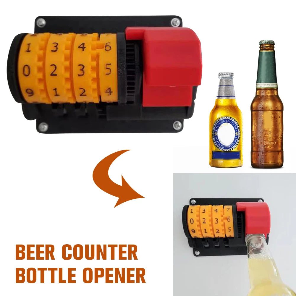 Beer Counter Bottle Opener Automatic Counting Beer Opener Tools Automatic Counting Counter Wall-Mounted Opener Father Day Gift