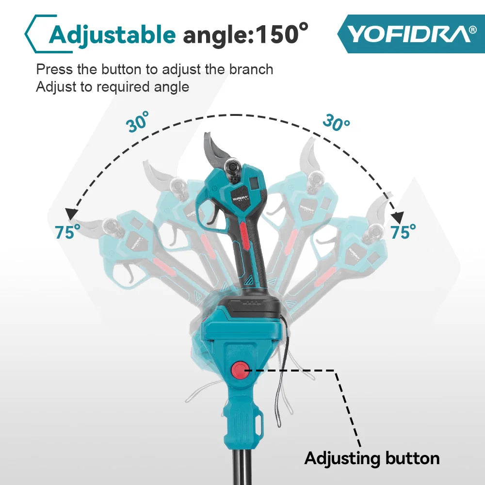 YOFIDRA Brushless Electric Chainsaw Telescoping Pole 3IN1 High Branch Saw Woodworking Pruning Power Tool For Makita Battery Pin