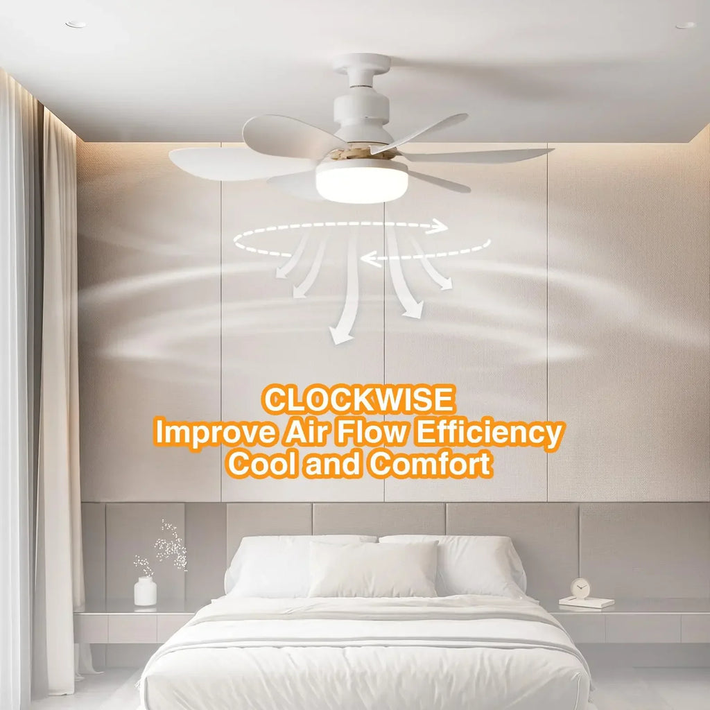 Ventilateur de Plafond LED avec Télécommande, Petit Ventilateur de Plafond avec Lumière, Ventilateur sans Fil pour Cuisine Chambre Petite Pièce