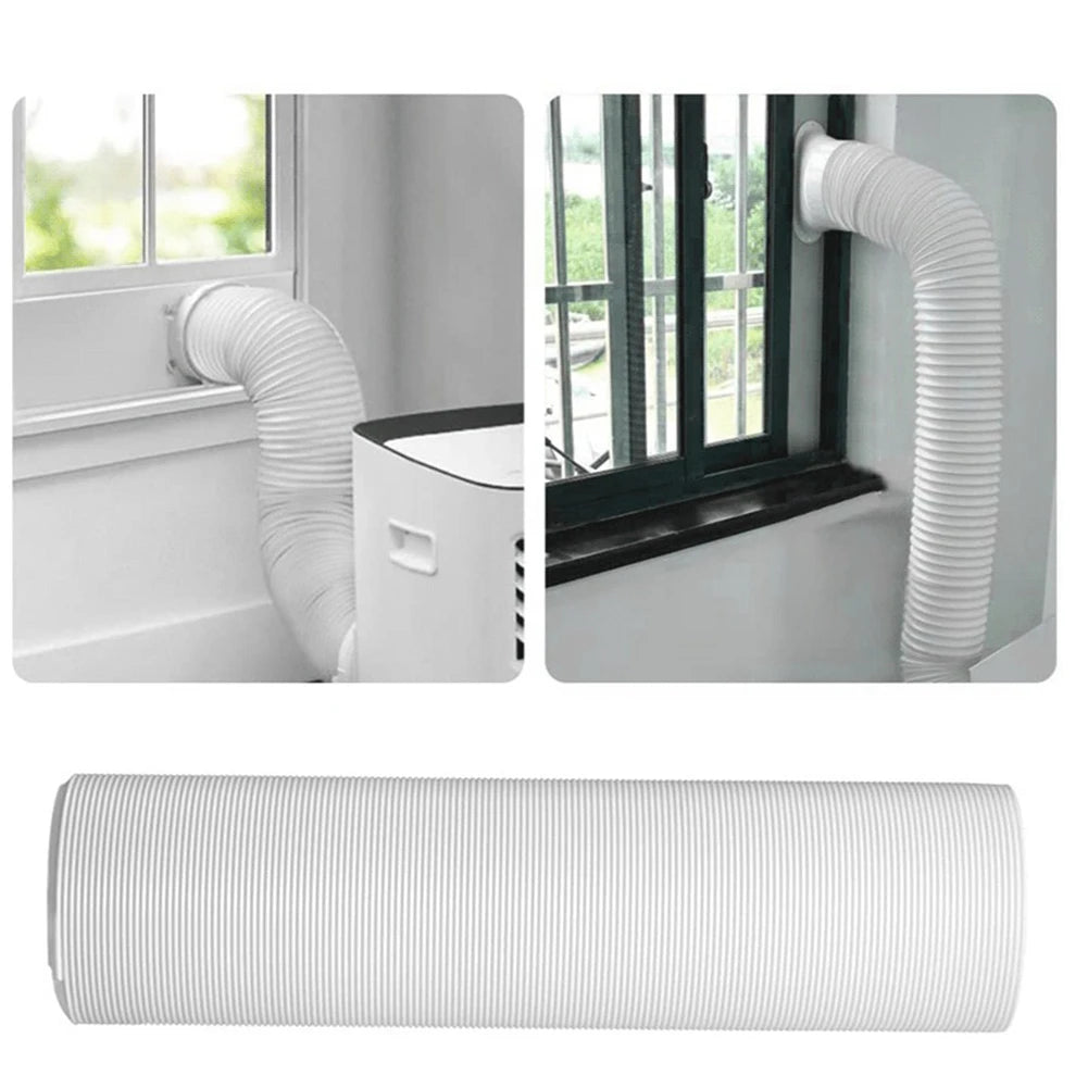 1.5/2M Flexible Air Conditioner Exhaust Hose Tube 13cm/15cm Mobile A/C Exhaust Pipe Hose Connector Interface Duct Extension Pipe