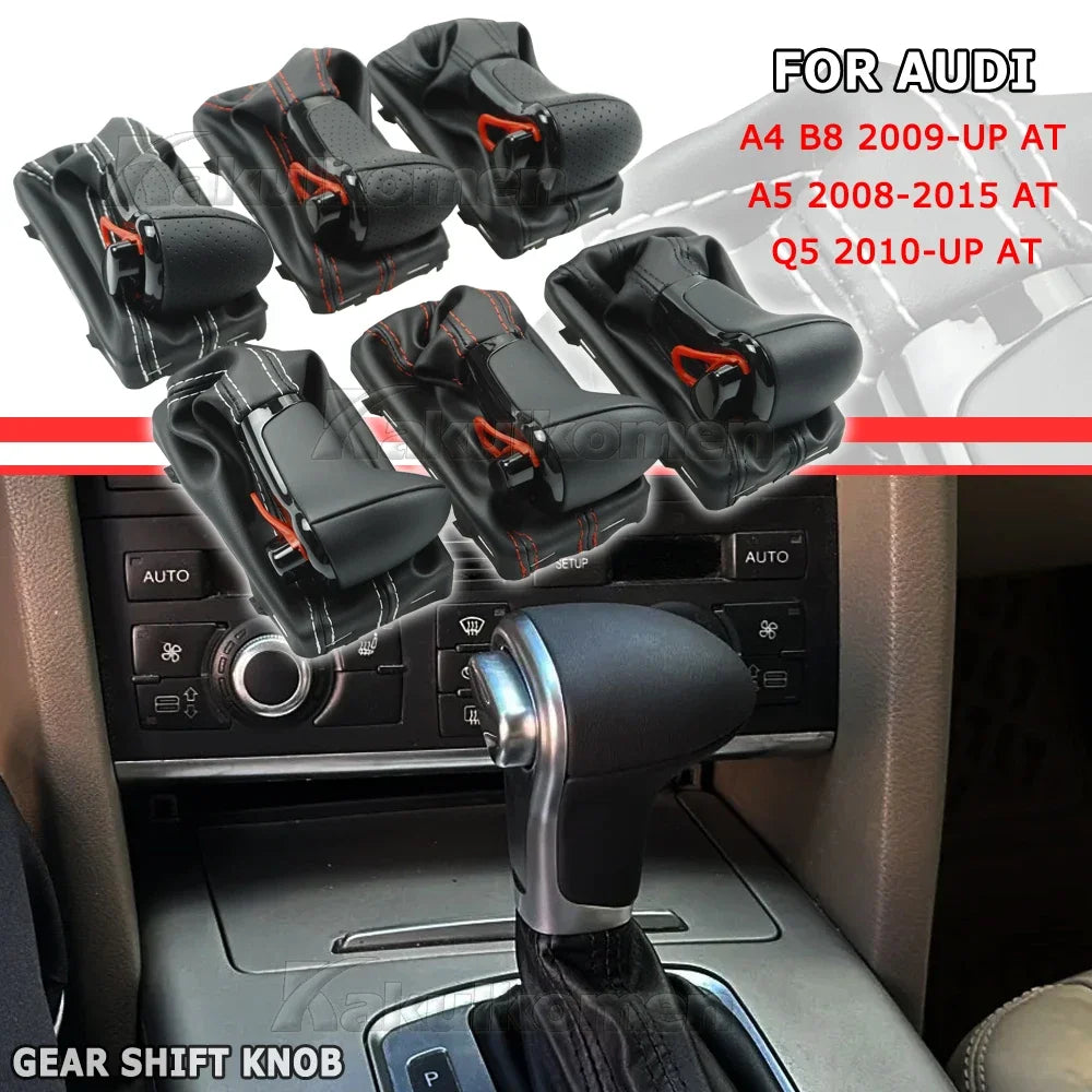Auto Automatic Shift Knob For Audi A6 C6 A4 B8 A5 Q5 2009 2010 2011 2012 2013 2014 Gear shift knob boot