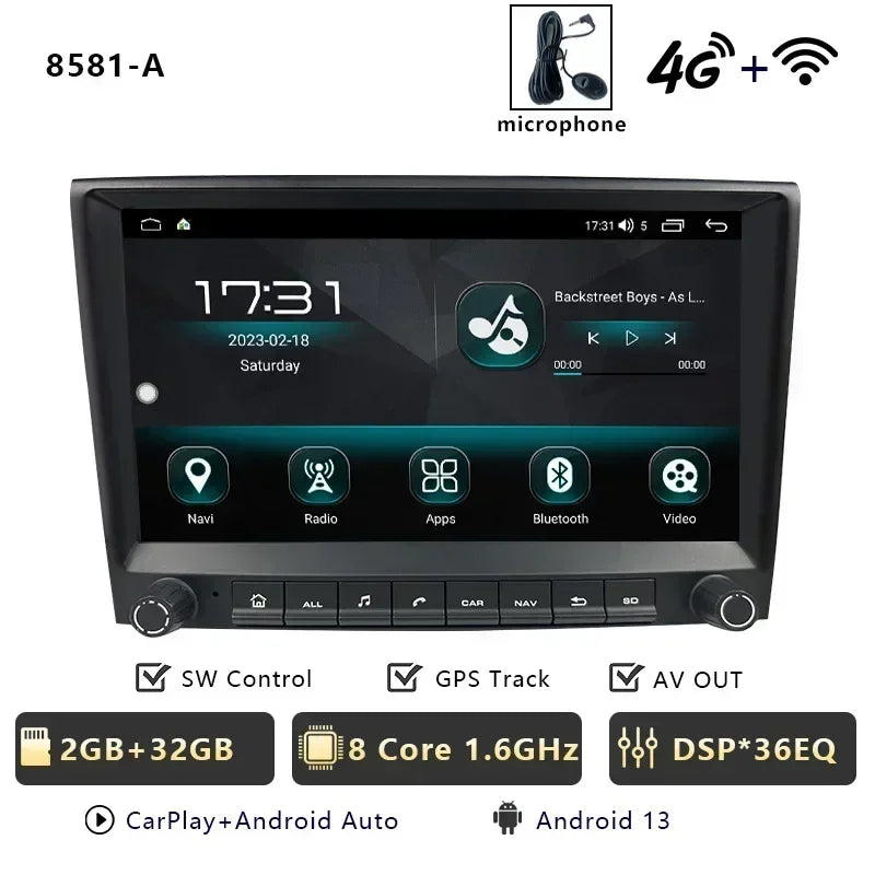 CHSTEK Carplay Android 13 For Porsche 911 987 997 Cayman Boxster Car Radio Player Multimedia GPS WIFI 4G RDS Bluetooth Autoradio