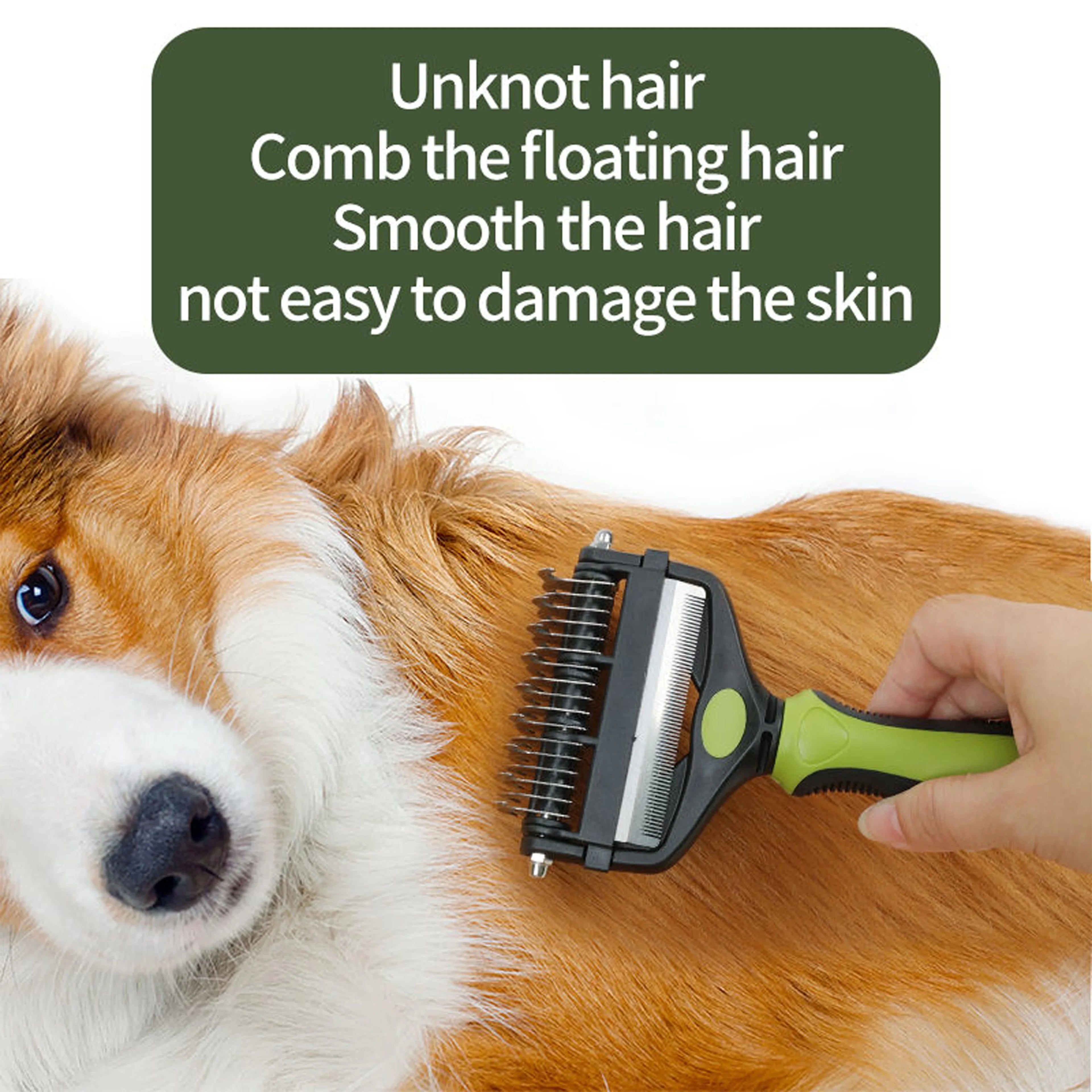 3 In 1 Pet Deshedding Brush Dog Hair Remover Pet Fur Knot Cutter Puppy Cat Comb Brushes Dogs Grooming Shedding Supplies