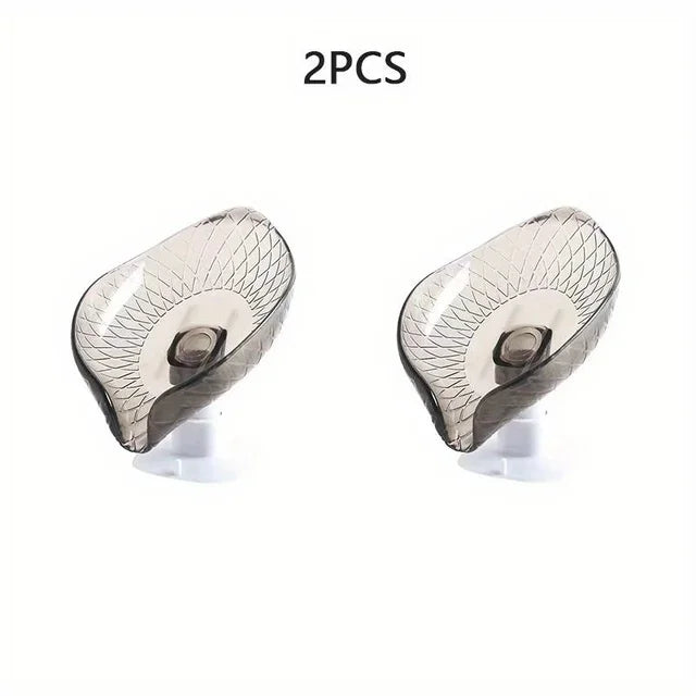 Boîte à Savon de Vidange Design Feuille avec Ventouse Porte-Savon Décoratif en Plastique Auto-Drainant Plateau de Savon Organisateur de Rangement pour Salle de Bain