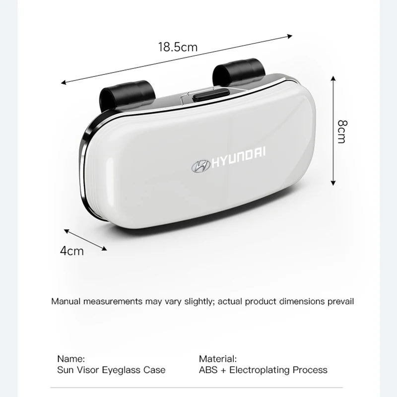 Car Visor Glasses Box Auto Sunglasses Storage Case For Hyundai I10 Venue Veloster Tucson Kona Elantra IX20 Genesis Azera Solaris