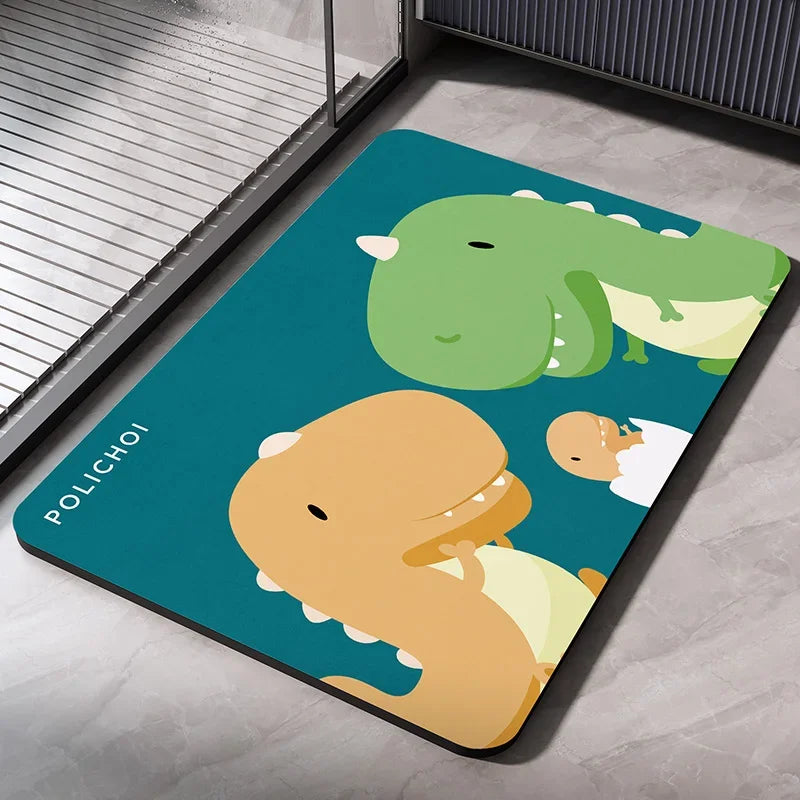 VIKAMA Premium Diatomaceous Earth Bathroom Mat Absorbent Quick-Dry Foot Mat Bathroom Shower Area Anti-Slip Rug Home Decor
