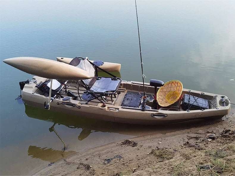 Modular Kayak LLDPE Fishing Boat Motorized Canoe Seat Paddle Rotomolded Portable Take Apart Raft Angling Drift Engine Water Gear