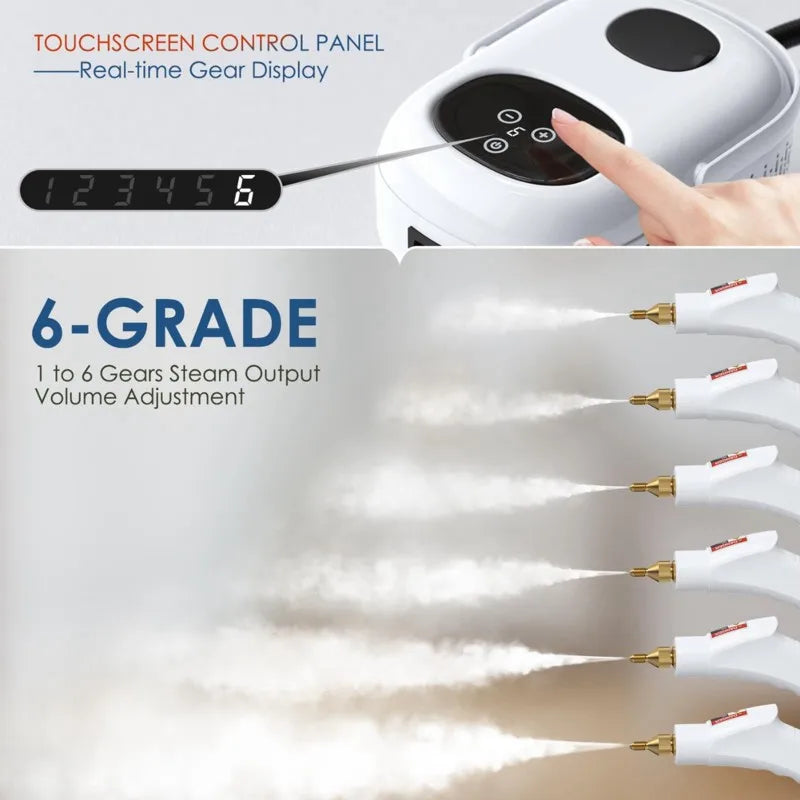 1500W Steam Cleaner High Temperature Pressure Washer Steam Cleaning Machine For Airconditioning Car Hood 1200Ml EU Plug