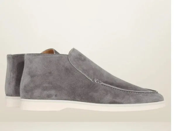 Large Size 44-47 High Top Loafers Shoes for Women, One Foot Retro Flat and Ankle Boots, Couple's Casual Shoes