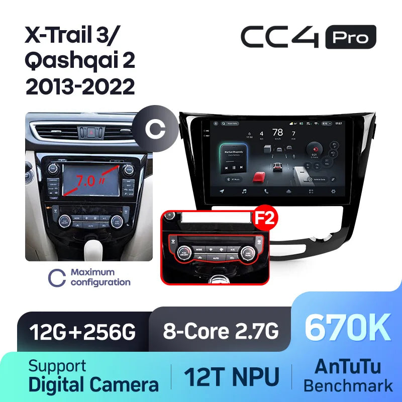 TEYES CC4 PRO pour Nissan X-Trail 3 T32 2013 - 2022 Qashqai 2 J11 CarPlay Android Auto 2DIN Autoradio Multimédia Stéréo