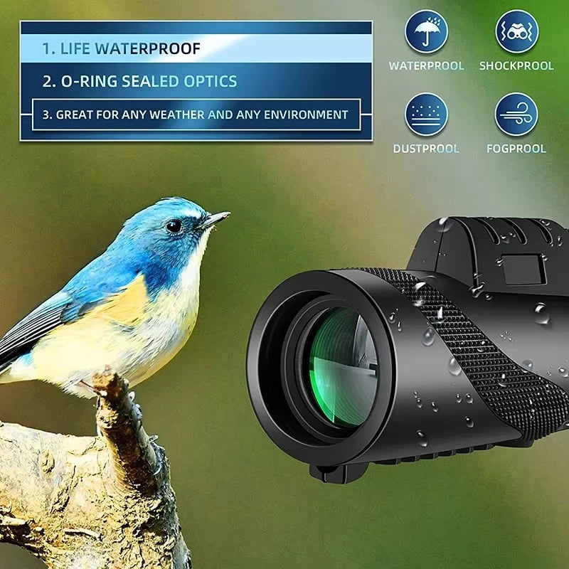 80x100 Portable Zoom Folding Telescope HD 5000M Long Distance Mini Powerful for Hunting Sports Outdoor Camping Travel