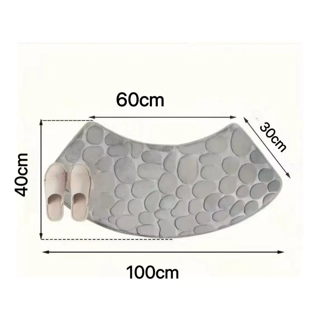 Curved bathroom mat thickened shower room absorbent door mat toilet bathroom non-slip mat dirt-resistant entrance mat