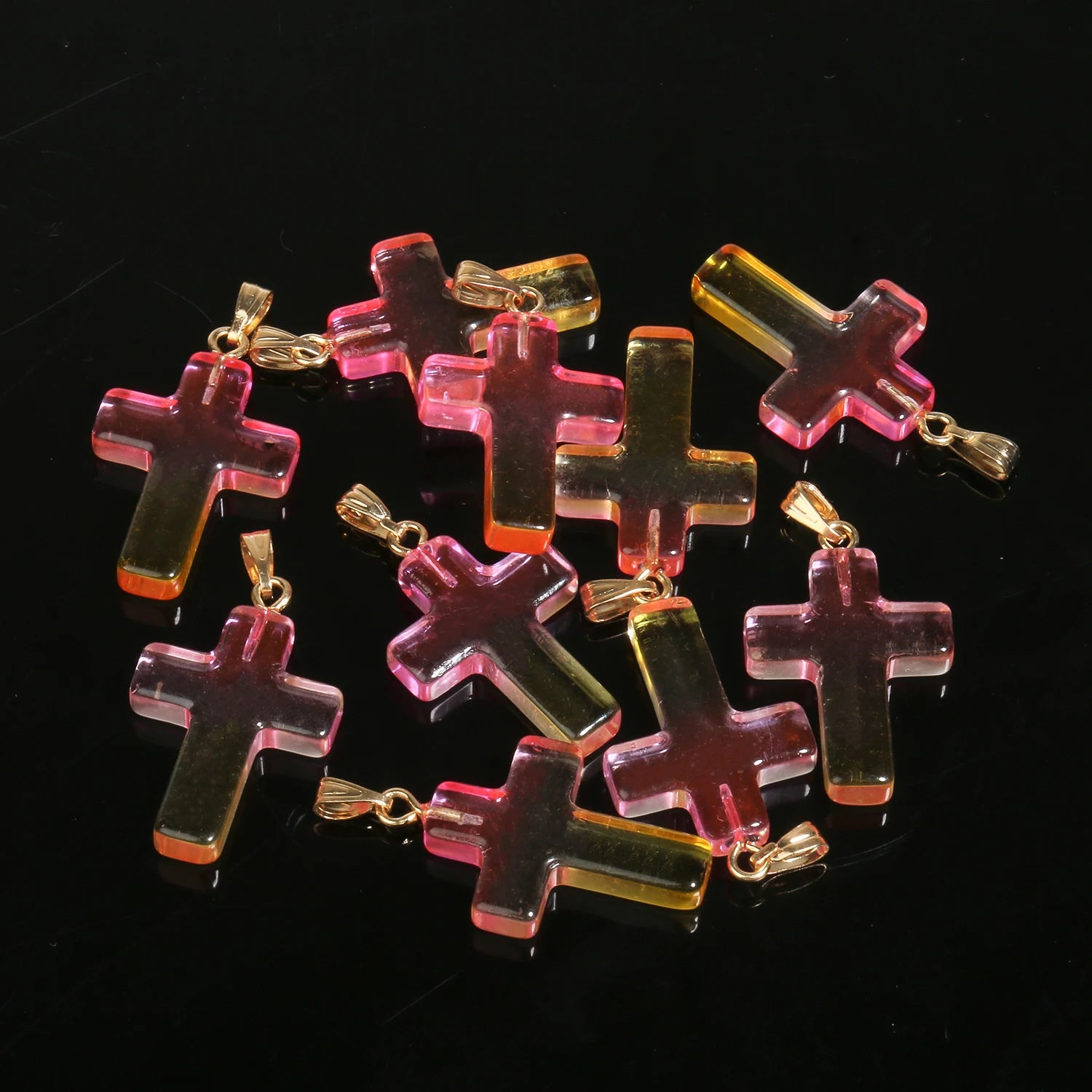 10pcs/lot 18x25mm Cross Lampwork Necklace Bracelet Czech Glass Charms Pendants for Jewelry Making Diy Bracelet Accessories
