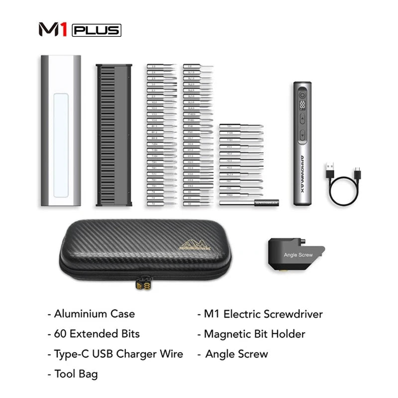 Jeu de tournevis électriques ARROWMAX M1 avec embouts magnétiques de précision, couple réglable à 5 vitesses, tournevis sans fil rechargeable, nouveau