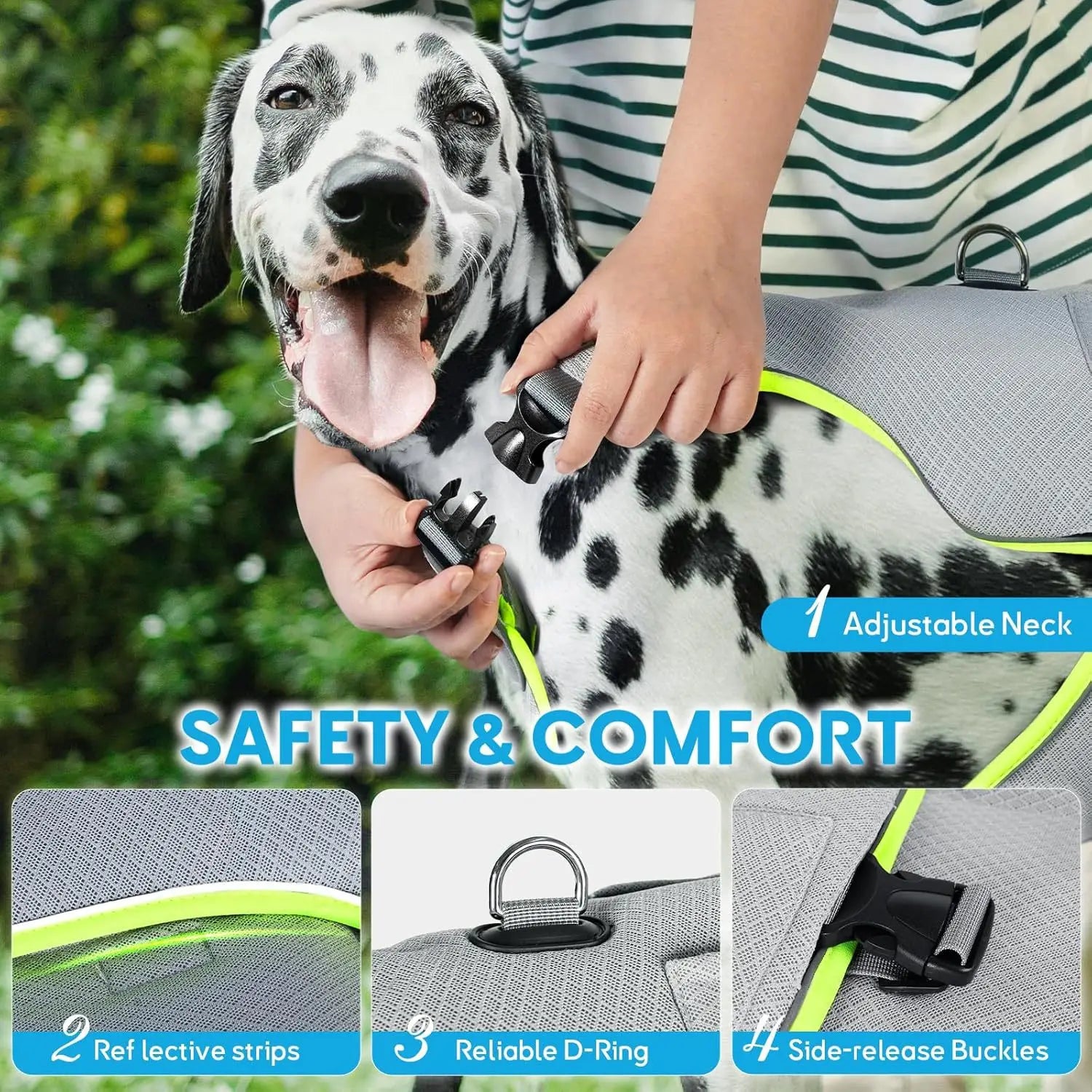 Dog Cooling Vest with Ice Pack Breathable Mesh Sun Protection Adjustable Summer Cool Jacket for Small Medium Large Dogs Puppy