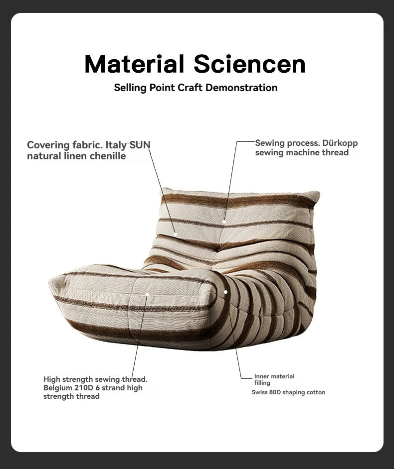 DIGGERA Single Lazy Sofas Chair Togo Sofa Couch Memory Foam Bean Bag Chair For Living Room Bedroom Fireside Chairs