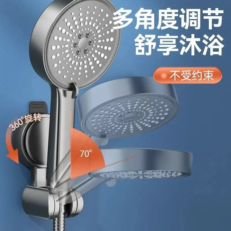 Unique Horizontal Setting Suction Cup Handheld Shower Head Holder Large Shower Supports Relocatable Wall mounted Shower Holder