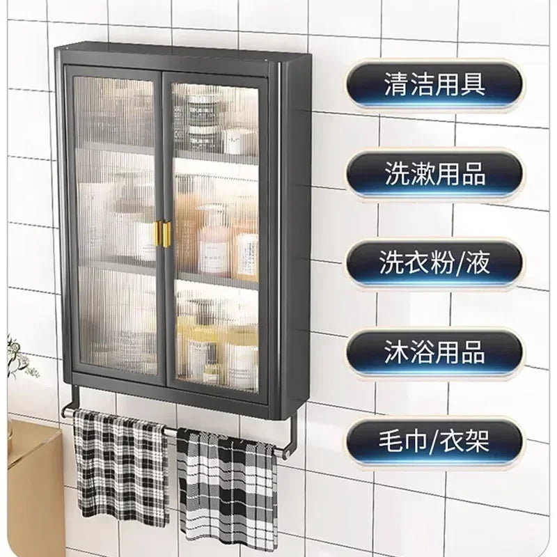 Meuble de salle de bain mural moderne blanc Armoire de rangement étanche Étagère pour toilettes Meuble-lavabo Décoration d'intérieur