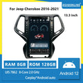 Pour Jeep Cherokee 2016-2021 Résolution 1080*1920 UIS7862 Octa-core 8+128 Go Système de Navigation GPS pour Voiture CarPlay Radio Multimédia Vidéo