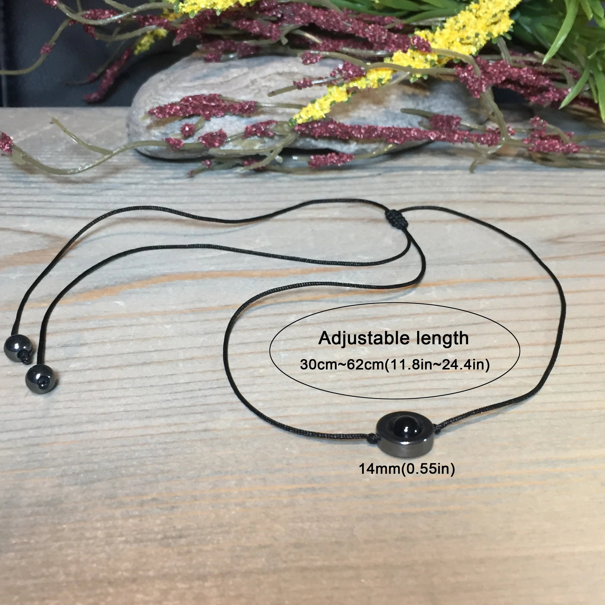 Protection Black Necklace for Men and Women, Adjustable Drawstring Necklace, 1pc