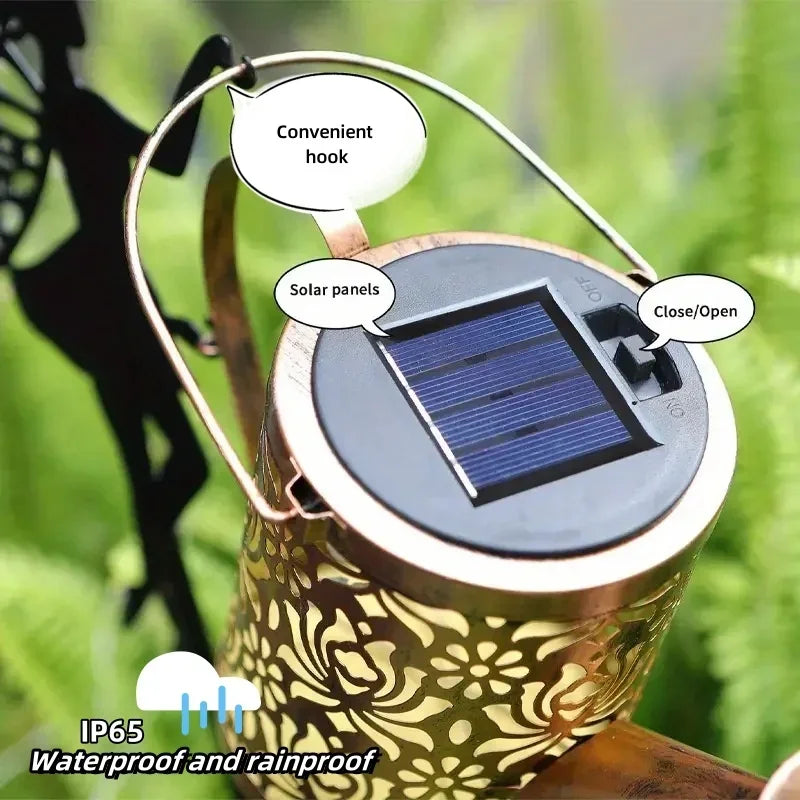1PC Enchanted Solar Fairy Lamp Outdoor Whimsical Iron Kettle Design with Auto Dusk-to-Dawn Sensor IP65 Garden Light for Pathway
