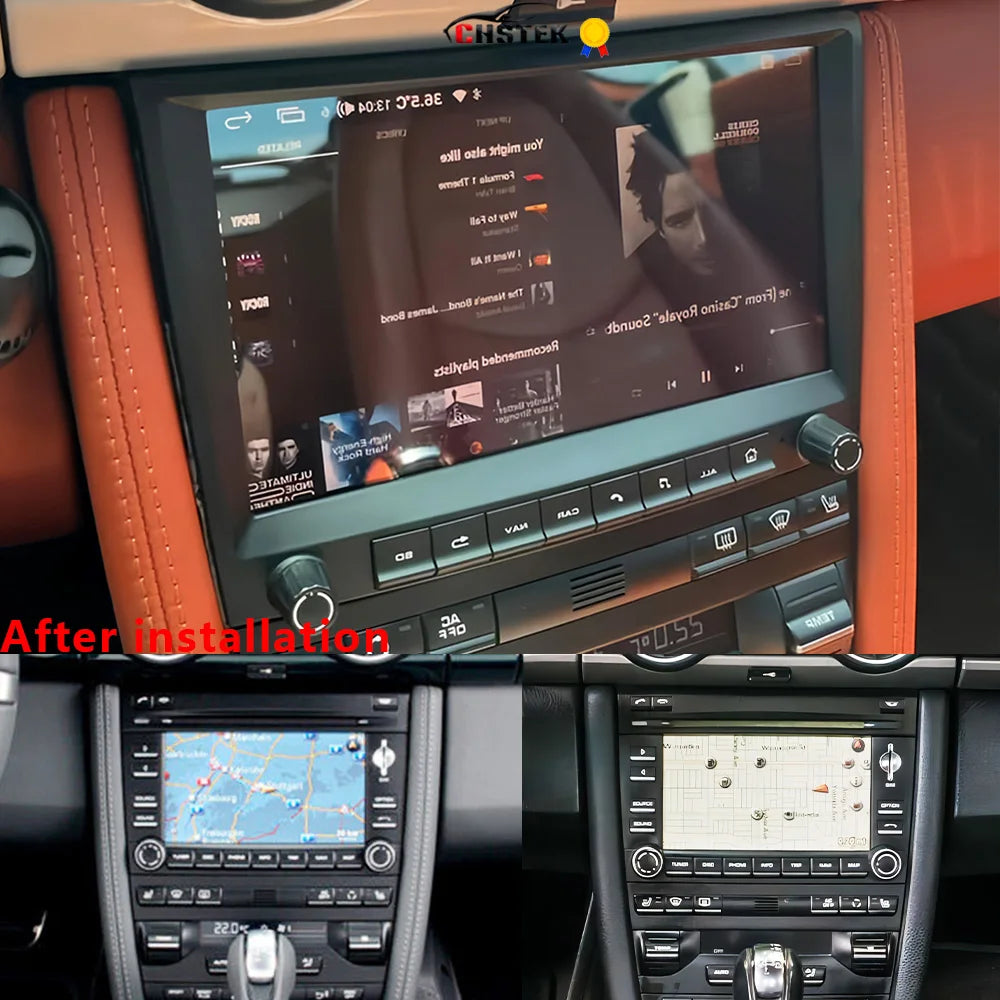 CHSTEK Carplay Android 13 Pour Porsche 911 987 997 Cayman Boxster Autoradio Lecteur Multimédia GPS WIFI 4G RDS Bluetooth