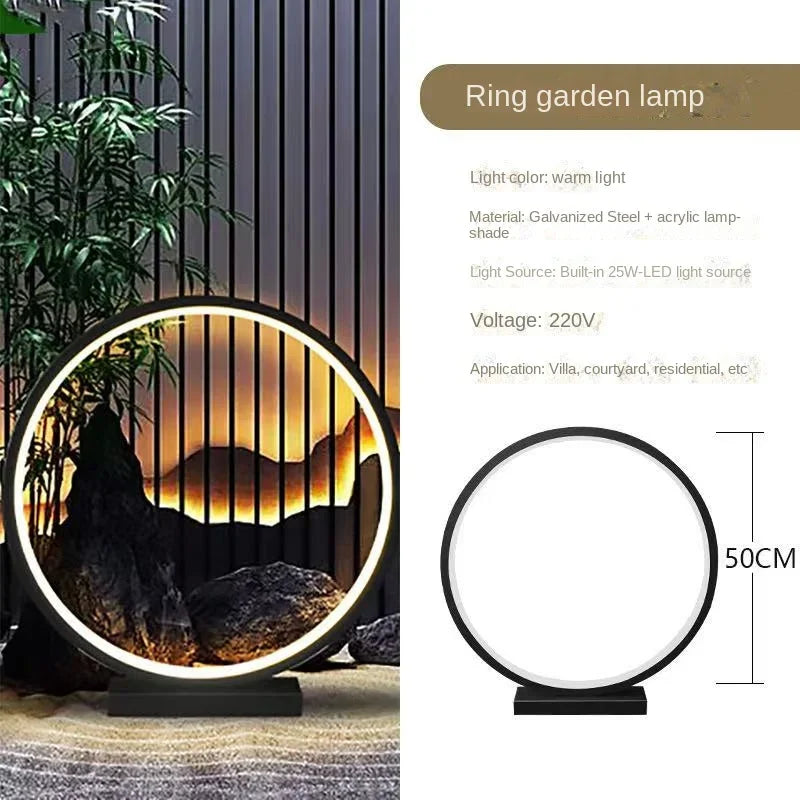 Circular Garden Lamp for Street Creative Wall Sconce Household Circular Lawn Lamp waterproof LED Lawn Light AC80-265V