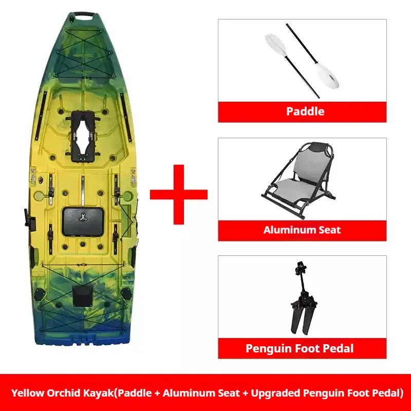 Modular Kayak Electric Pedal Driven HDPE Fishing Boat Portable Take Apart Canoe Motorized Lightweight Durable Accessories Gear