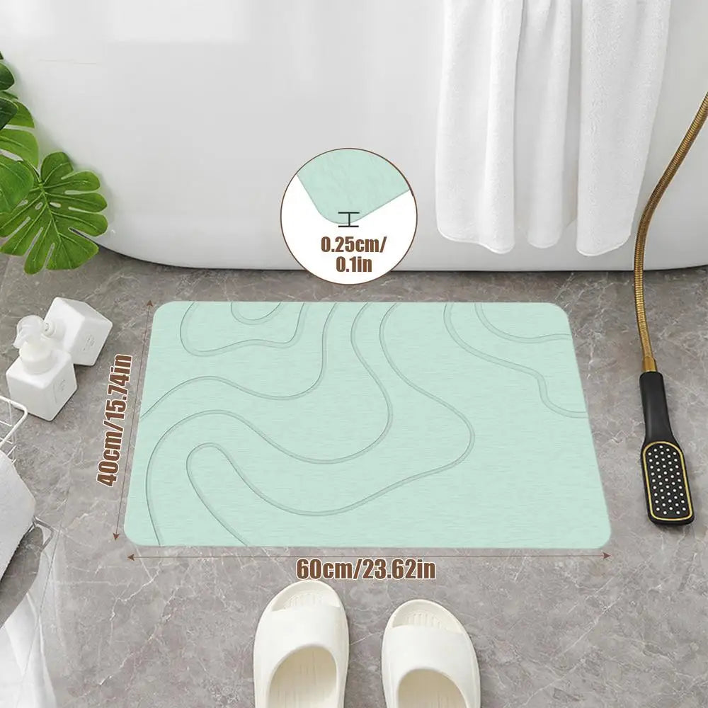 1PC Super Absorbent Non-slip Bathroom Mat Diatomaceous Earth Bathroom Mat Quick Drying Bath Mats Entryway Rugs Home Decoration