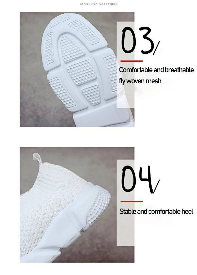 Sneakers Women Shoes Knitting Sock Sneakers Women Slip On Laides Walking Shoes for Woman Loafers Flats Tenis Famela Plus Size
