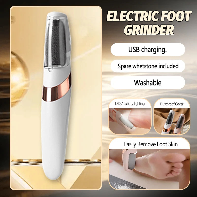 Automatic foot file, removes calluses, foot beauty device, callus remover, foot scrubber, foot care tool, unisex.