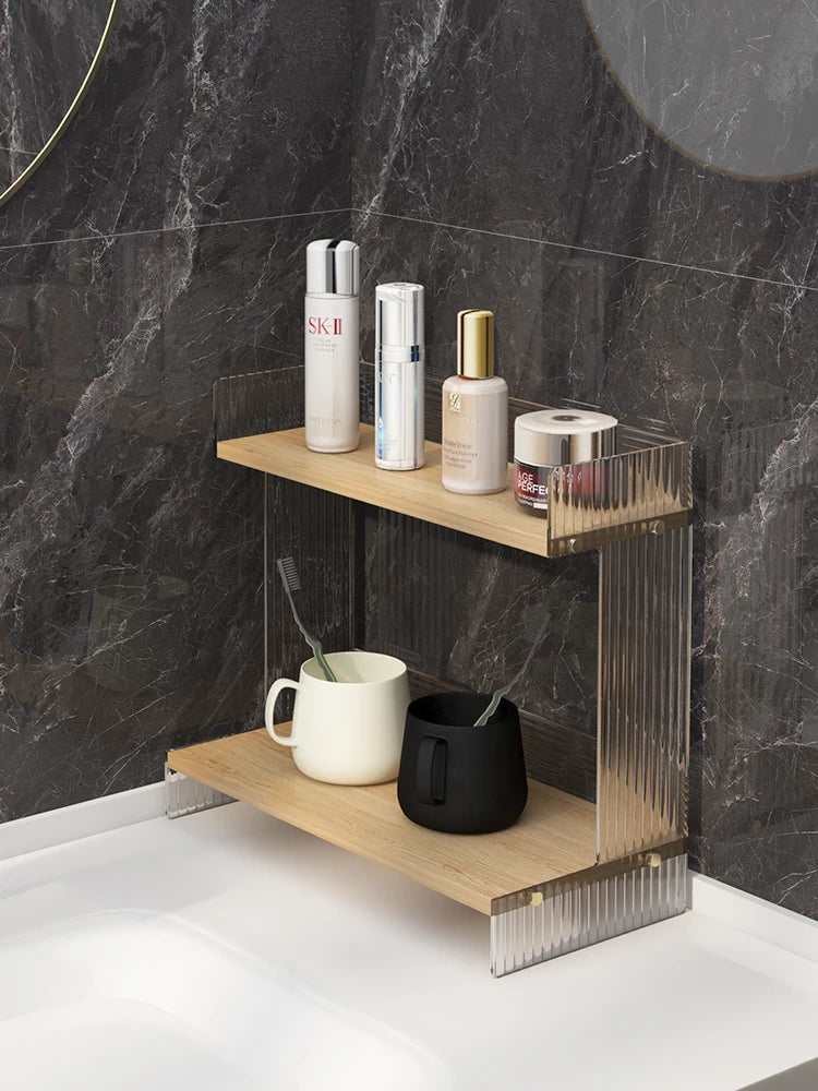 Bathroom Vanity Shelf Cosmetics Shelf Bathroom Vanity Skincare Desktop Storage Box Bathroom Organizer