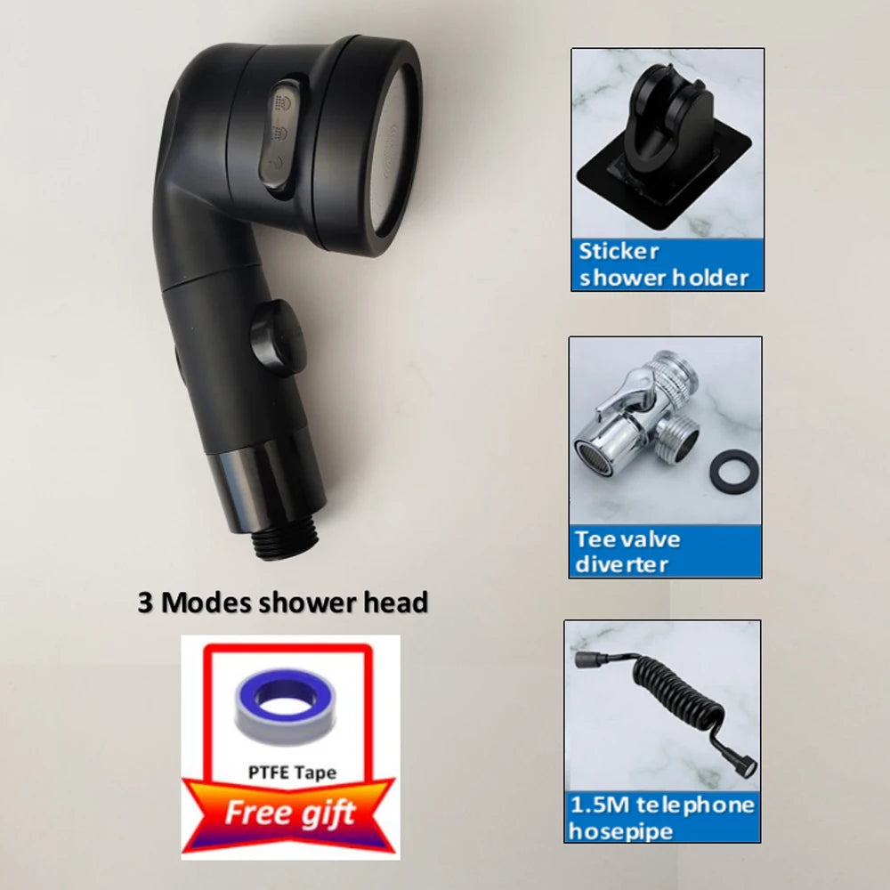 Shower Faucet Set Hose Handheld Shower Head Spray Tap Extender Sprayer Sink Booster Shower Bathroom Hair Washing Artifact Faucet