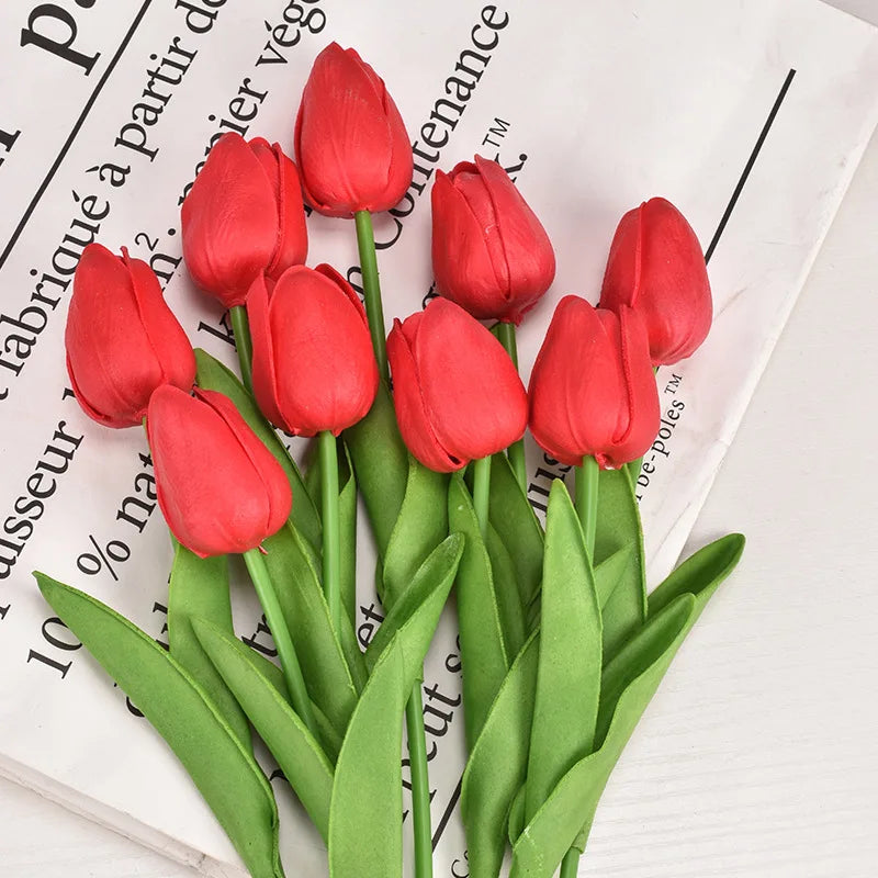 3/5/10/20pcs Tulips Artificial Flowers Real Touch Flower Bouquet Tulips Fake Flower for Wedding Home Decoration