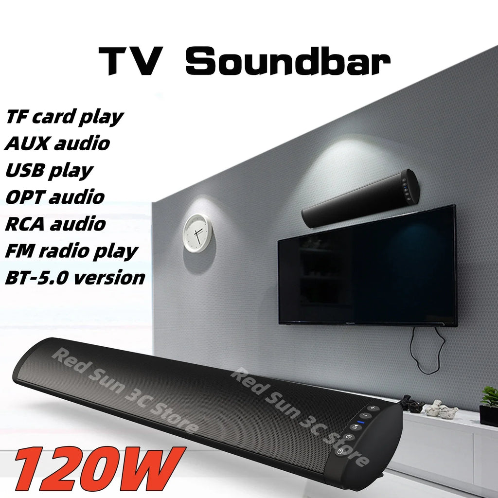 BS-41 120W Wireless Bluetooth Sound Wall mounted Home Theater Wireless Remote Control Desktop Long Bar subwoofer Sound System