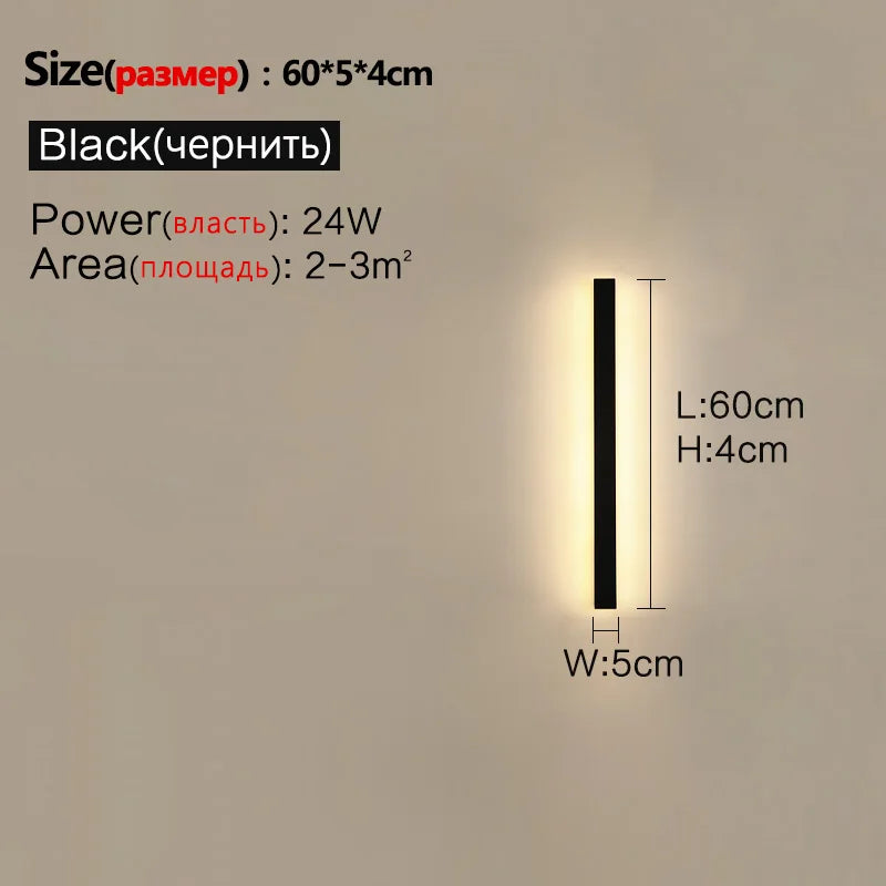 Waterproof Wall Light Outdoor Garden Wall lamps LED Lights Modern Nordic  Living Room TV Background IP65 110/220v Wall washer
