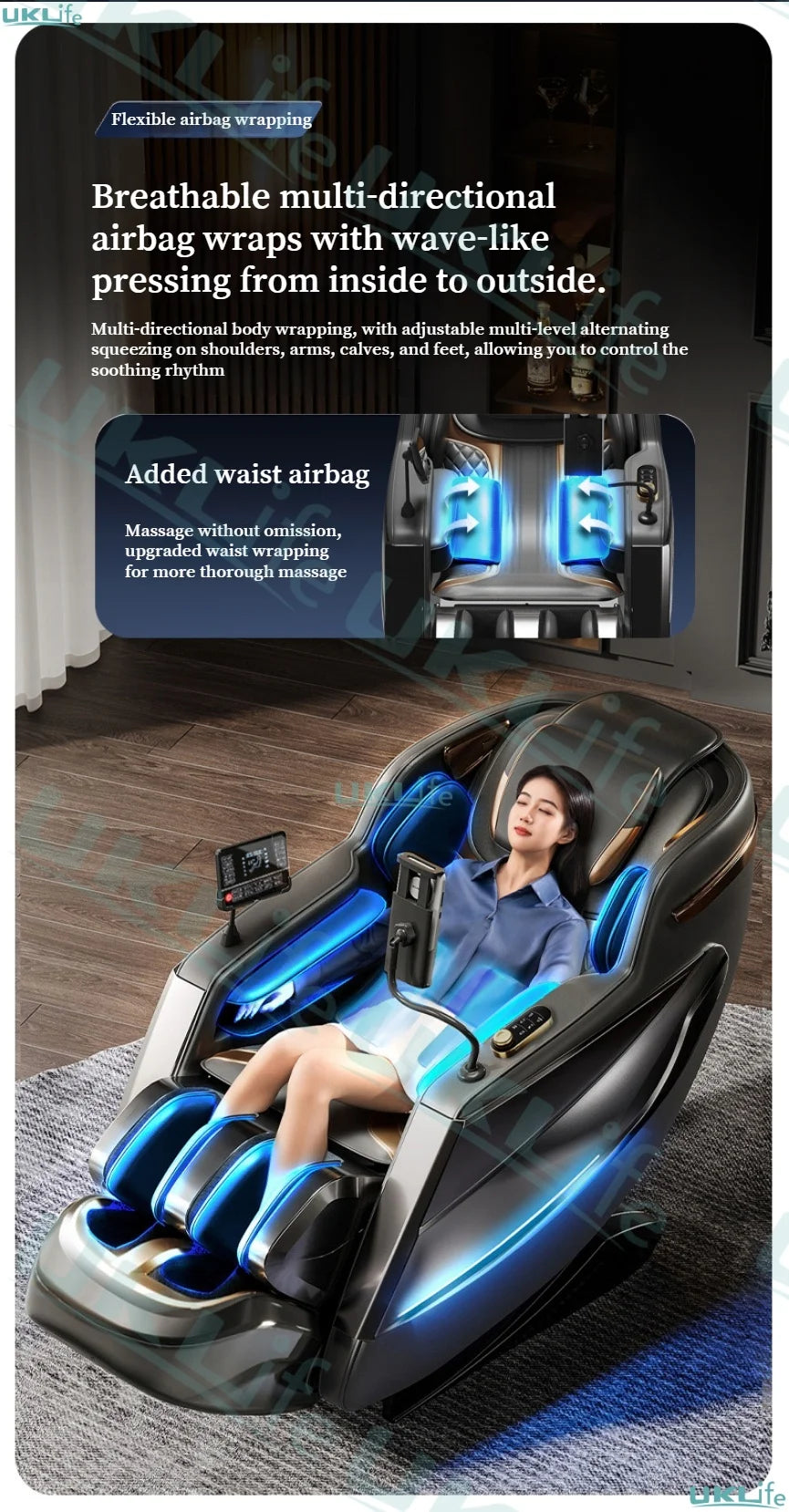 2026 MAX6D Dual-Core Jade Massage Chair with Calf Massage, 152cm Dual SL Track, AI Voice Control, Zero Gravity Mode