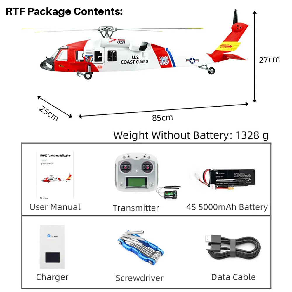 FLYWING MH-60T Jayhawk Scale Helicopter 470 Class LED Light ACE Controller MH60T rc Helicopter MH60 helicopter with GPS ATT mode
