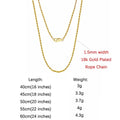Rinntin 925 Sterling Silver Rope Chain 1.2MM 1.5MM 1.7MM 14k 18k Gold Plated Rope Chain Necklace Minimalism Jewelry Gift SC29