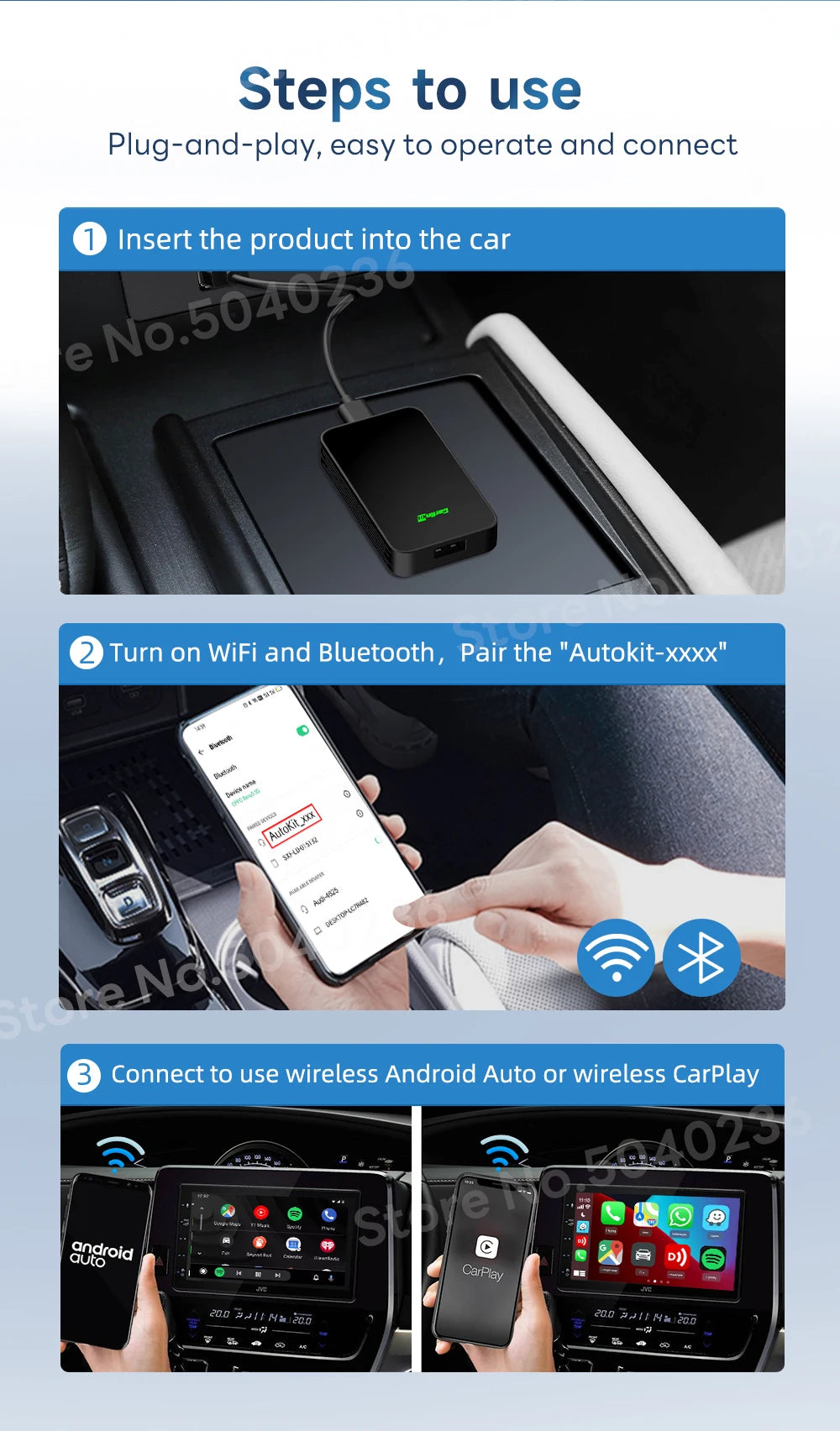 2026 CarlinKit 5.0 2Air Wireless Android Auto Box Portable CarPlay Wireless Dongle For Car Radio with Wired CarPlay/Android Auto