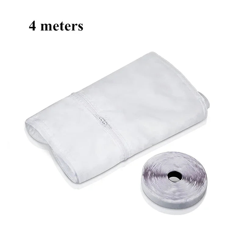 3/4/5M AirLock Window Seal, Portable, Air Conditioner Cover Flexible Cloth Sealing Plate Window Seal With Zip and Adhesive Fast