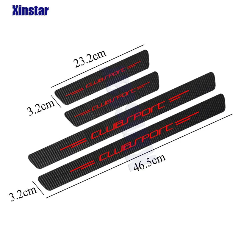 4Pcs Clubsport Carbon Fiber Car Door Sill Sticker For Volkswagen GOLF8 MK8 GTI