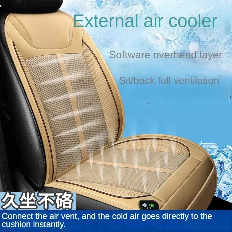 DC 12V 24V Car Summer Cool Cooling Air Vent Seat Chair Cushion Cover With Fast Blowing Ventilation Car Seat Cooler Pad Fan