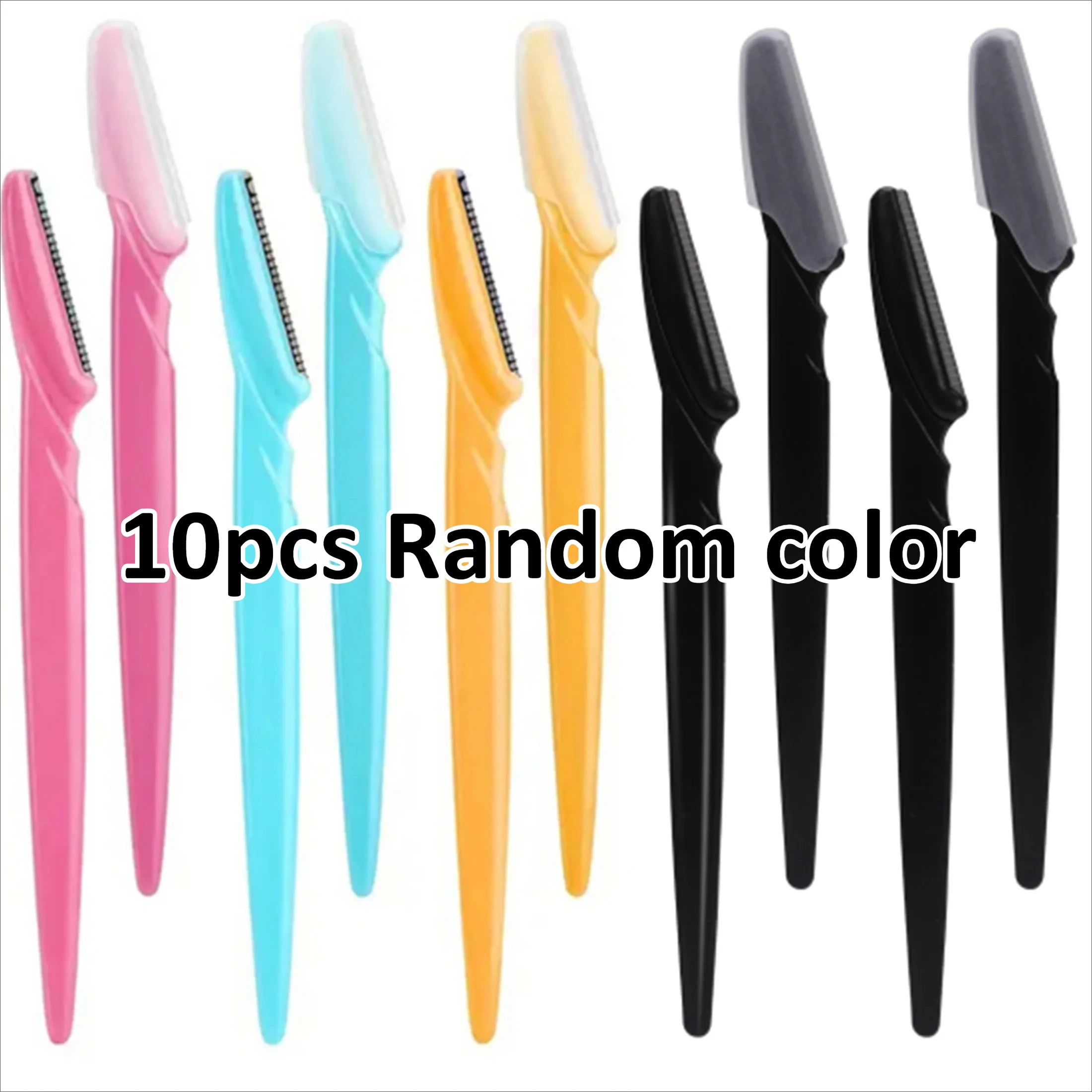 10Pcs Facial & Eyebrow Razors for Women Men, Safe Brow Shaver Hair Trimmers with Protective Covers Beauty Tools