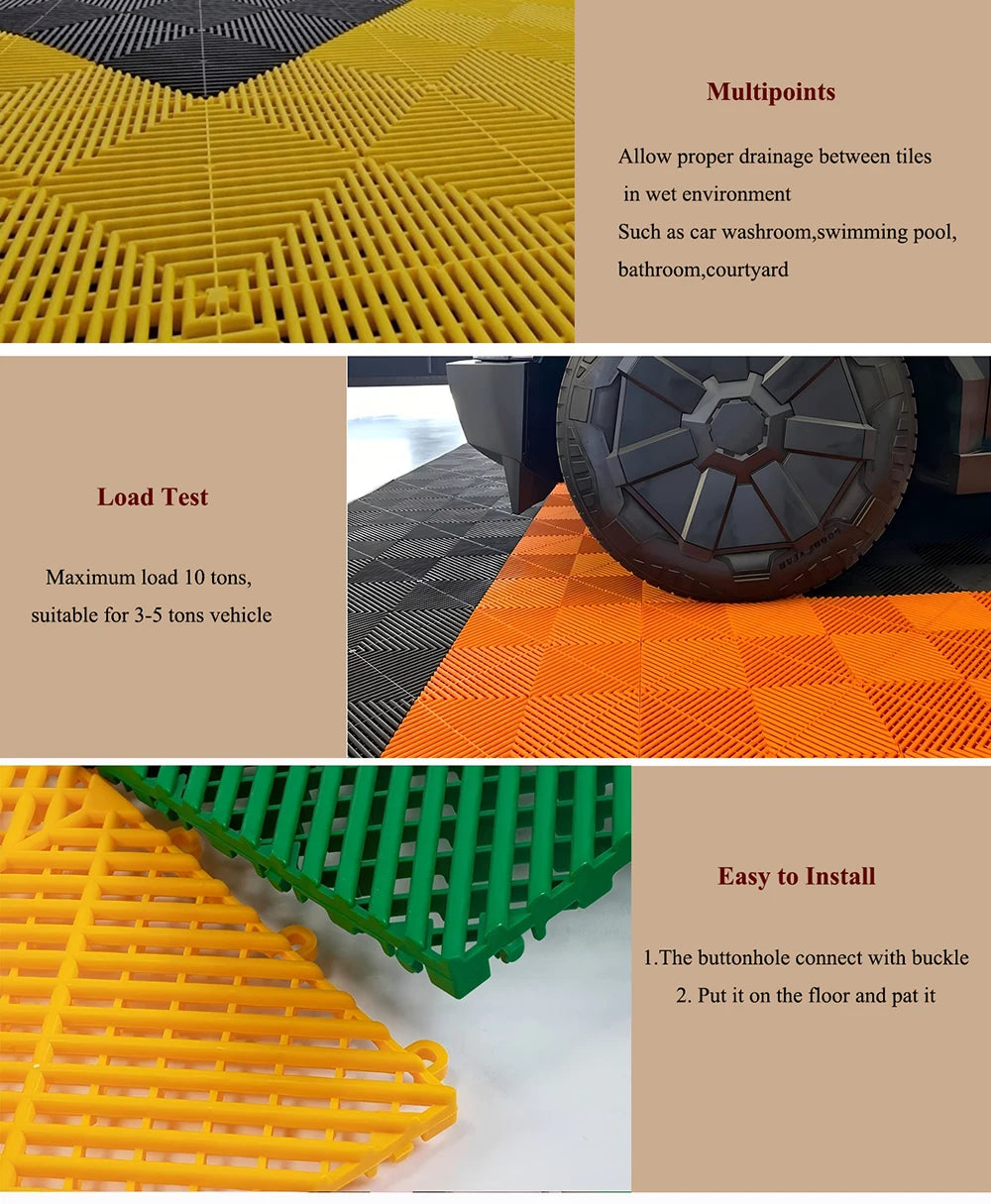 PP Interlocking Garage Floor Tiles for Villas Graphic Design Solution for Vinyl Flooring Projects