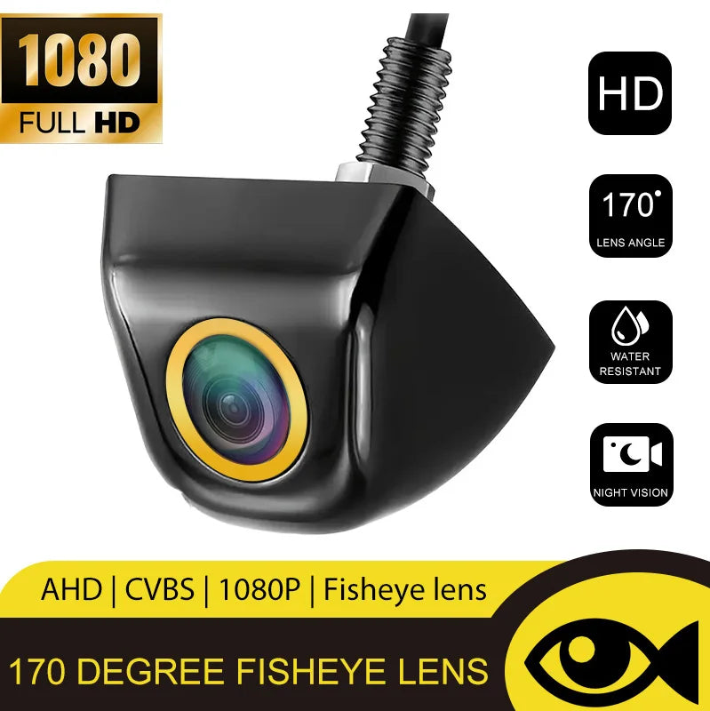 Universal AHD CVBS 170° Fisheye Car Rearview Camera, HD Night Vision Waterproof Reverse Backup Lens with Korean-Style Screw