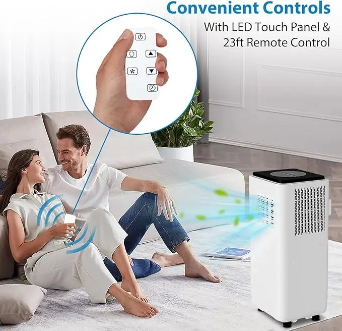 Climatiseurs portables 10 000 BTU avec télécommande, unité de climatisation intégrée avec modes froid, sec, ventilateur, jusqu'à 42 m² pour chambre, dortoir