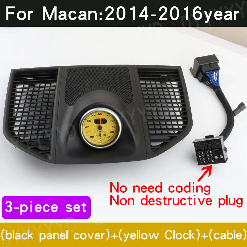 Chronomètre de voiture pour Porsche Macan Chronomètre 95B Horloge 2014-2025 Amélioration de l'horloge du tableau de bord intérieur de voiture Accessoire de modification